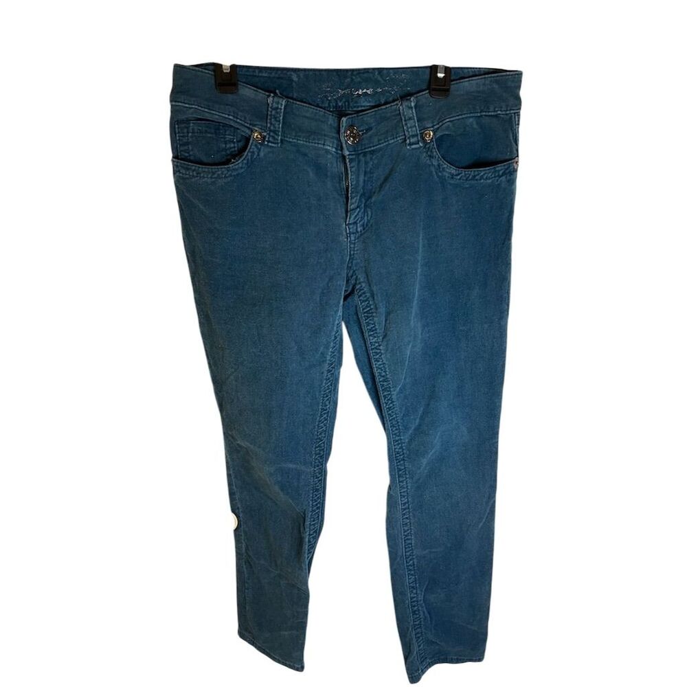 Seven7 Women's Green Corduroy Skinny Jeans Size 12 Standard Stretch 5-Po…